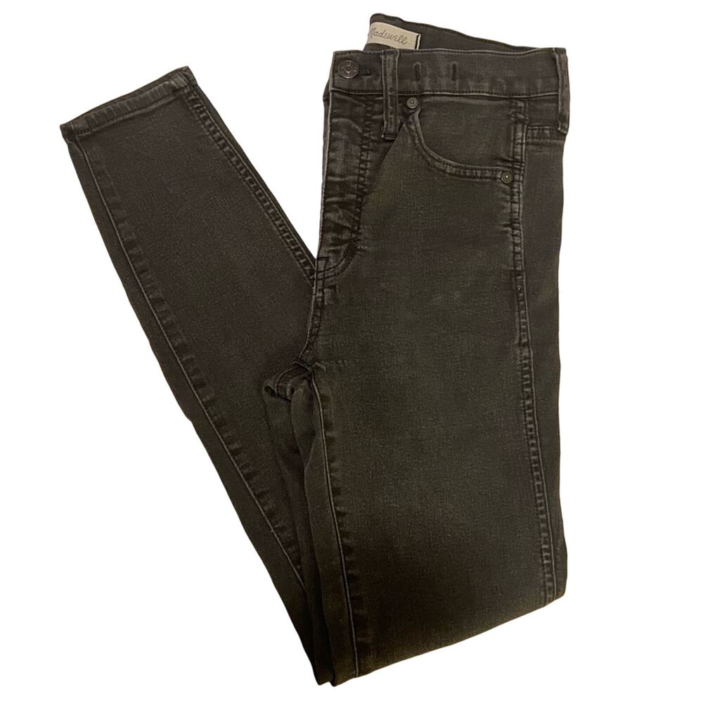 Madewell Women's 10" High Rise Skinny Jeans Dark Gray Washed Black 27